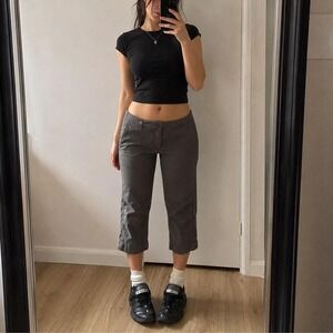Mexx Brown Cropped Chino Capris Low Rise Women 8 Minimalist Quiet Luxury Indie
